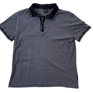 Boss Hugo Boss Navy Blue with white dot Mens Polo Size Large / Medium